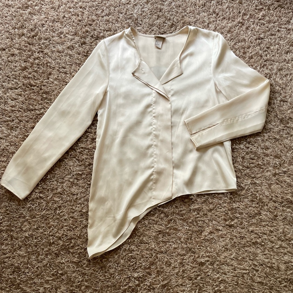 H&M Cream Asymmetrical Blouse